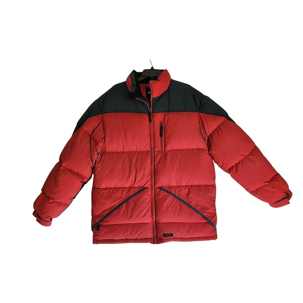 Down Puffer Jacket Aigle Men L Red Black Insulated Outdoor Winter Coat Gorpcore